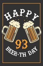 93rd Birthday Notebook: Lined Journal / Notebook - Beer Themed 93 yr Old Gift - Fun And Practical Alternative to a Card - 93rd Birthday Gifts