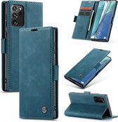 Samsung Galaxy Note 20 Ultra Bookcase hoesje - CaseMe - Geen opdruk Blauw - Kunstleer