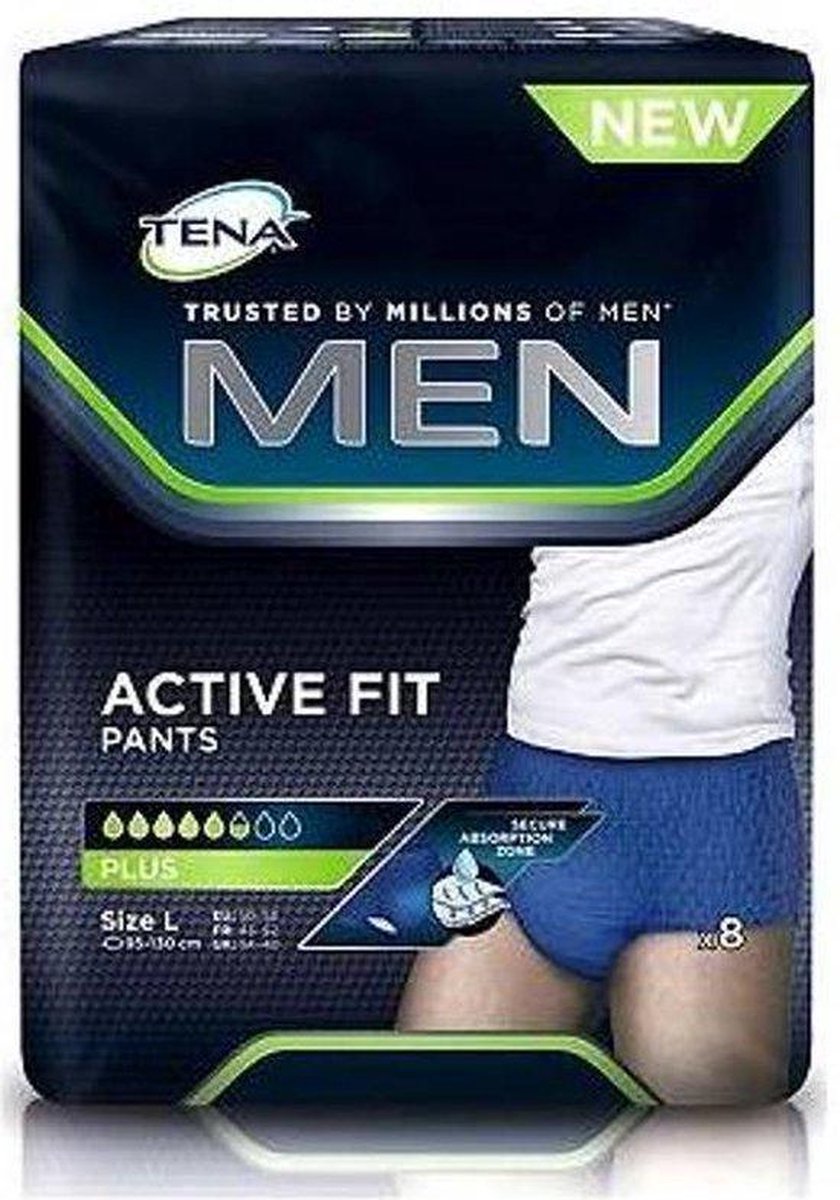 Goedkoopste Tena Men Active Fit Plus L Incontinentie - 8 stuks - Incontinentiebroekjes