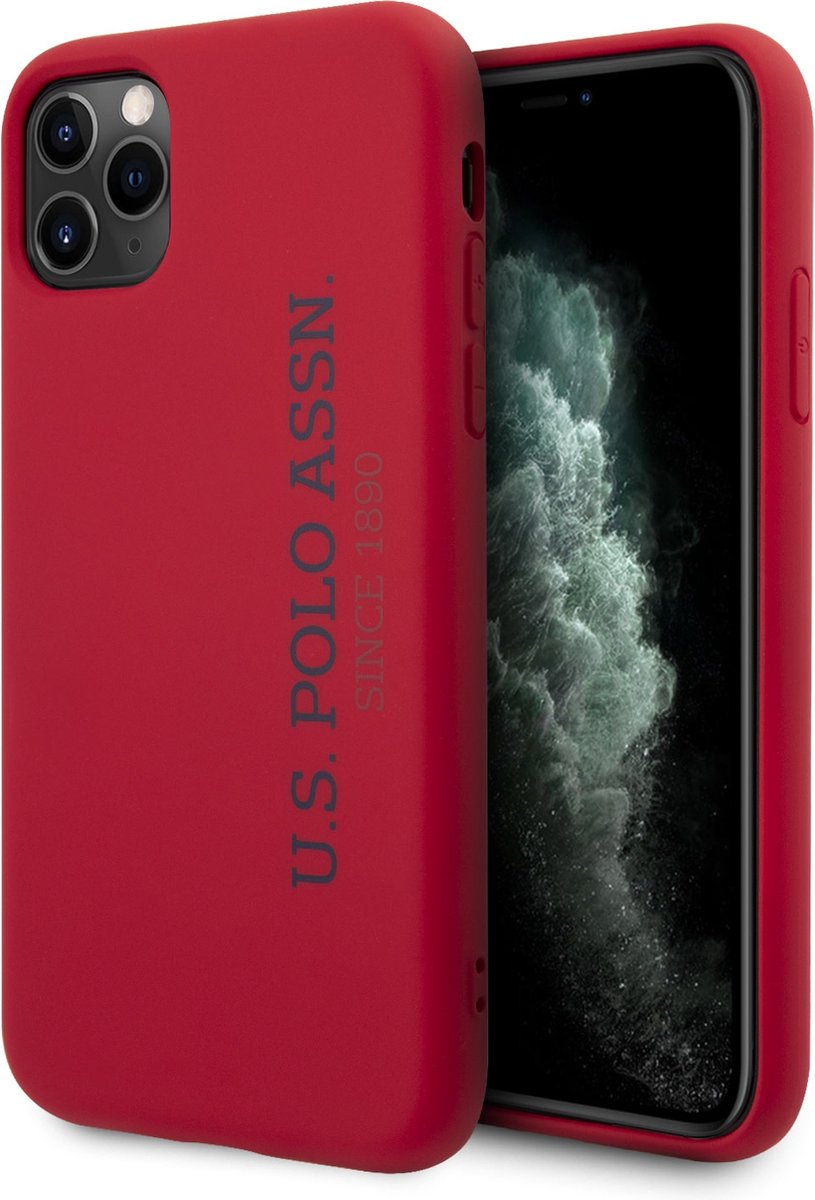 US Polo Apple iPhone 11 Pro Rood Backcover hoesje - verticaal Logo