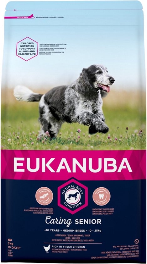 Eukanuba Caring Senior Medium Breed - Kip - Hondenvoer - 3 kg | bol.com