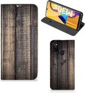 Leuk Case Cadeau voor Mannen Geschikt voor Samsung Galaxy M30s | Geschikt voor Samsung M21 Smart Cover Steigerhout
