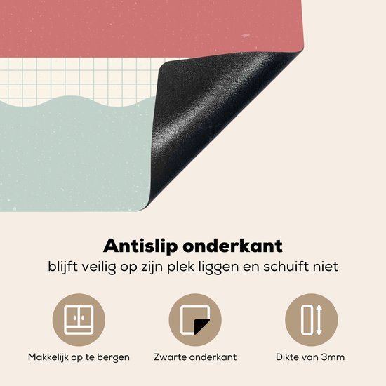 KitchenYeah® Inductie beschermer 60x52 cm - Een illustratie van een vrouw die duikt bij het zwemmen - Kookplaataccessoires - Afdekplaat voor kookplaat - Inductiebeschermer - Inductiemat - Inductieplaat mat