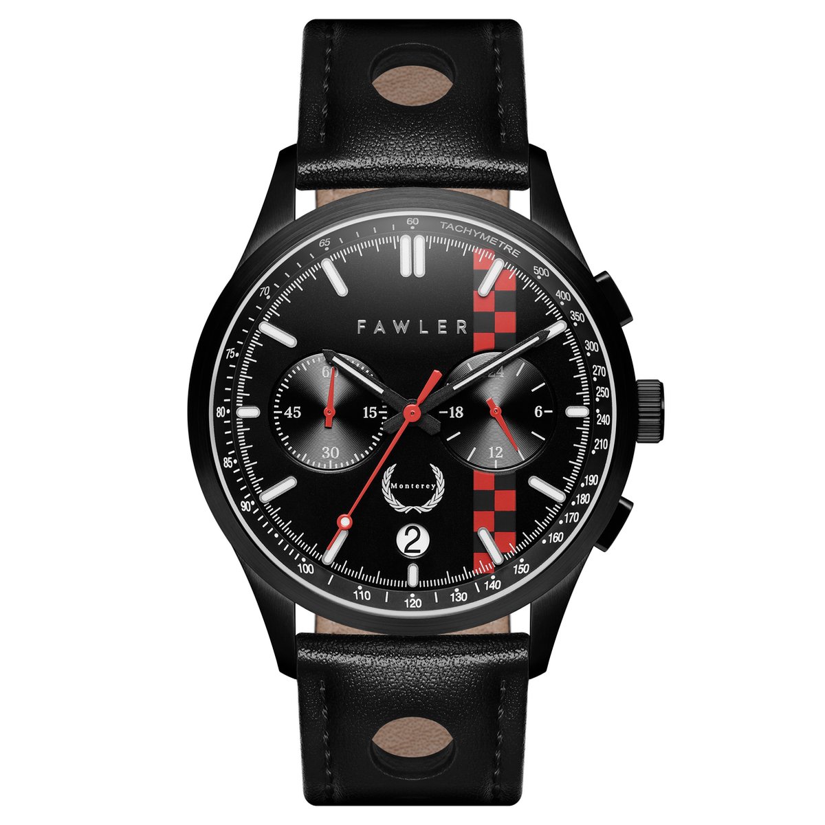 Fawler Monterey Limited Edition Zwart Race Horloge voor Mannen