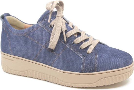 Hartjes, BOOGIE SHOE, 162.1955\40 65.00, Jeansblauw dames sneaker wijdte H