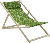 Madison - Chaise de plage en bois Fergus Vert - 120x55cm