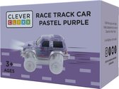 Jouets magnétiques Cleverclixx | Voiture de piste de course violet pastel | Jouets 3 ans