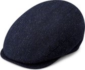 Fawler Eddye Fido blauwe wollen flat cap voor heren