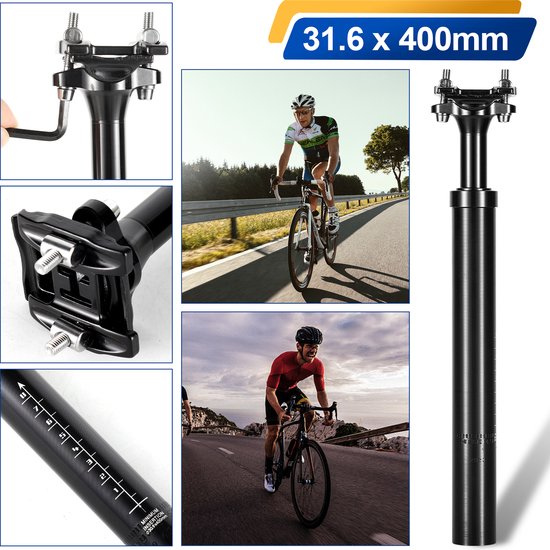 27.2/28.6/30.0/30.4/30.8/31.6/33.9mm Zadelpen,Verende Zadelpen,Geveerde Zadelpen,Schokdemper,Fietszadelpen,Racefiets Mountainbike Fiets Zadelpen, Aluminiumlegering,Black,30.8
