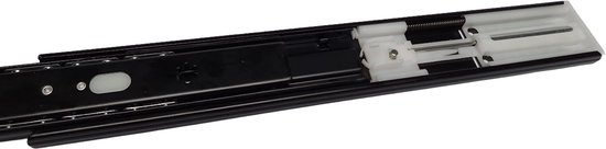 Hoexs - Guides de tiroir - Fermeture amortie - 30 cm - Zwart - Set de 2 - Rails de tiroir - Entièrement extensible