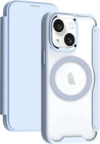 Portemonnee Hoesje Geschikt voor Apple iPhone 15 | Compatibel met MagSafe | Wallet Book Case met Magneet | Beschermhoes met Pasjeshouder | Blauw