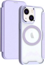 Portemonnee Hoesje Geschikt voor Apple iPhone 13 / 14 | Compatibel met MagSafe | Wallet Book Case met Magneet | Beschermhoes met Pasjeshouder | Paars