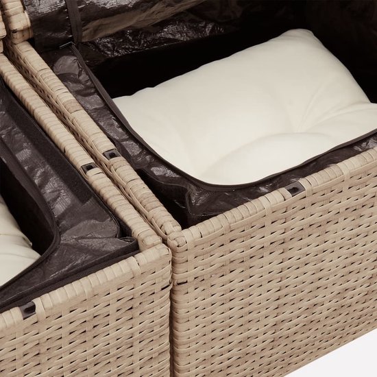 vidaXL - 8 pièces - Ensemble de salon - avec - coussins - poly - rotin - beige