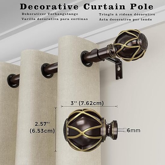 gordijnroede kledingstang, douchegordijnstang, extra lang