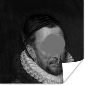 Poster Portret van Willem I - Adriaen Thomasz - Zwart - Wit - 100x100 cm XXL