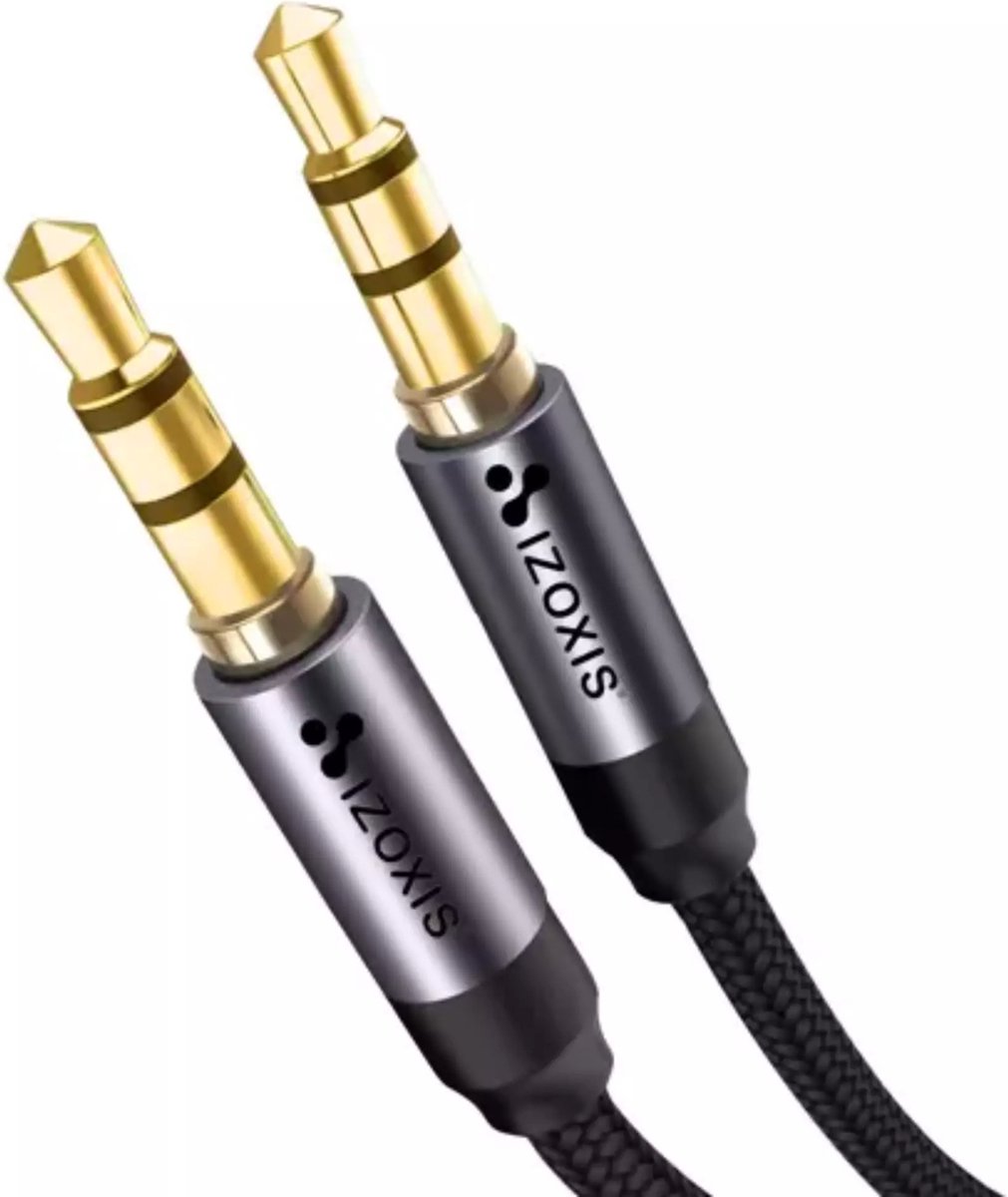 Izoxis Audiokabel - Jack 3,5mm - Vergulde Connectoren - 175cm Lang