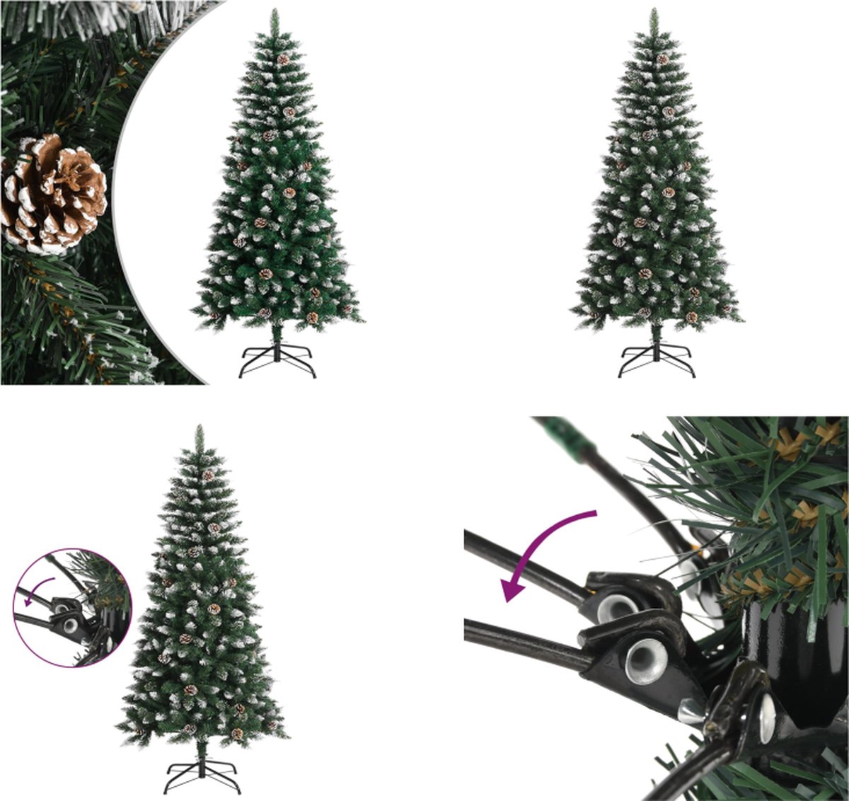 vidaXL Kunstkerstboom met standaard 120 cm PVC groen - Kerstboom - Kerstbomen - Kunstkerstboom - Kunstboom