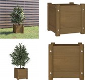 vidaXL Plantenbak 31x31x31 cm massief grenenhout honingbruin - Plantenbak - Plantenbakken - Houten Plantenbak - Tuinbak