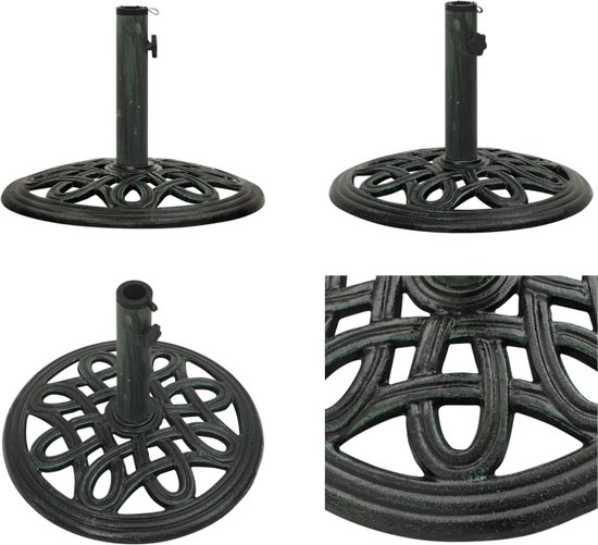 vidaXL Parasolvoet 40x40x32 cm gietijzer groen - Parasolvoet - Parasolvoeten - Parasol Voet - Parasol Voet