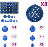 vidaXL 100-delige Kerstballenset blauw - Kerstbal - Kerstballen - Kerstbalset - Kerstbalsets