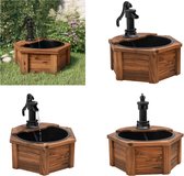 vidaXL Waterfontein met pomp 57x57x53 cm massief vurenhout - Waterfontein - Waterfonteinen - Waterfontein Tuin - Water Fontein