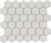 The Mosaic Factory Barcelona Hexagon - Wandtegels - Mozaïektegel - 28.1x32.5x0.35cm - Wit Mat - 0.91m²/10 Stuks