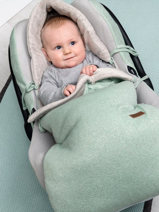 Baby's Only Voetenzak autostoel 0+ Sparkle - Zilver-Roze Mêlee - Met subtiel glittertje - Geschikt voor drie- en vijfpuntsgordel van Merkloos — afbeelding 5