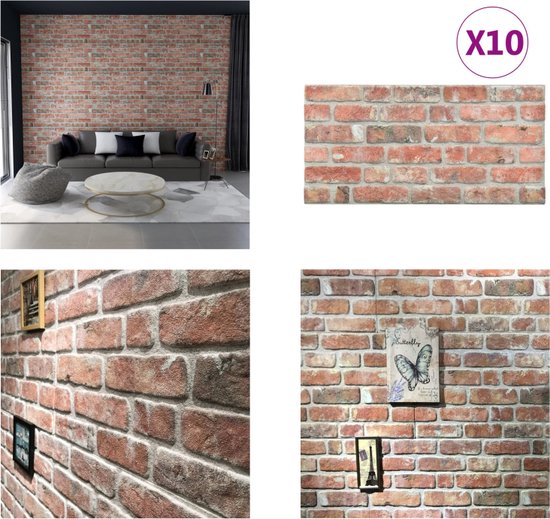 10 st Wandpanelen 3D donkerbruine baksteen EPS kopen