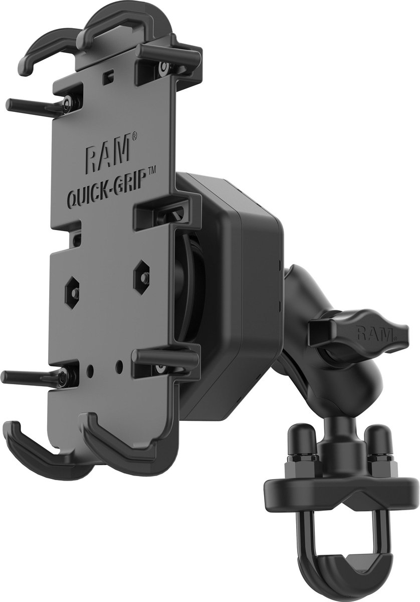 Quick-Grip™ XL Telefoonhouder met Vibe-Safe™ Adapter & Kogelmontage - Montage opties
