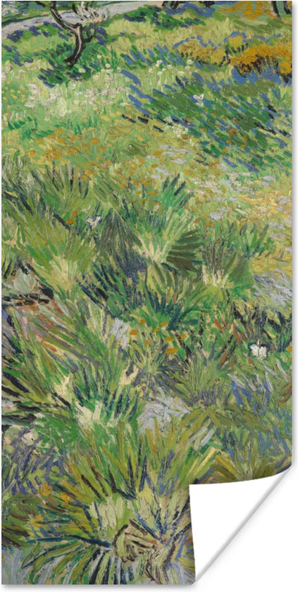 Poster Grasveld met bloemen en vlinders - Vincent van Gogh - 60x120 cm