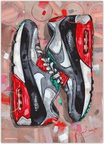 Sneaker poster sideways red 50x70 cm