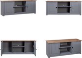 vidaXL Tv-kast Panama Range 120x40x50 cm massief grenenhout grijs - Tv-meubel - Tv-meubelen - Tv-kast - Televisiemeubel