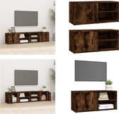 vidaXL Tv-meubels 2 st 80x31-5x36 cm bewerkt hout gerookt eikenkleurig - Tv-kast - Tv-kasten - Tv-meubel - Hifi-meubel