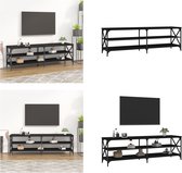 vidaXL Tv-meubel 160x40x50 cm bewerkt hout zwart - Tv-kast - Tv-kasten - Tv-meubel - Hifi-meubel