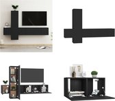 vidaXL 5-delige Tv-meubelset spaanplaat zwart - Tv-meubelset - Tv-meubelsets - Tv Meubelset - Tv Meubelsets