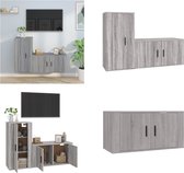 vidaXL 2-delige Tv-meubelset bewerkt hout grijs sonoma eikenkleurig - Tv-kast - Tv-kasten - Tv-meubel - Hifi-meubel