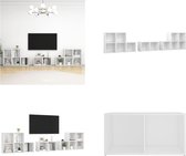 vidaXL 8-delige Tv-meubelset spaanplaat wit - Tv-kastenset - Tv-kastensets - Tv-meubelset - Tv-meubelsets