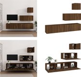 vidaXL 4-delige Tv-meubelset bewerkt hout bruineikenkleurig - Tv-meubelset - Tv-meubelsets - Tv-meubel - Tv Meubelset