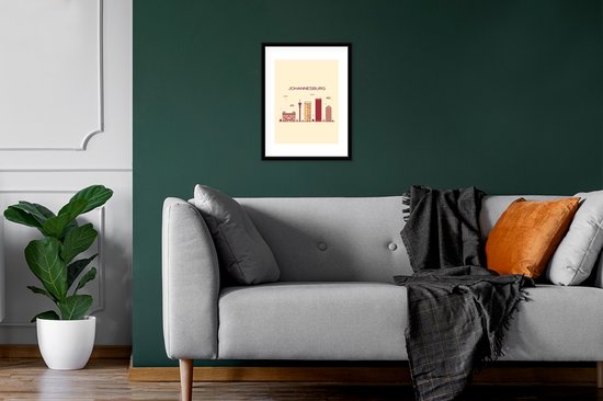 Cadre photo avec affiche - Johannesburg - Skyline - Afrique du Afrique - 30x40 cm - Cadre pour affiche