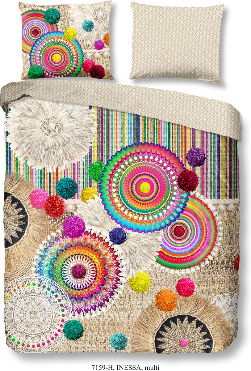 HIP dekbedovertrek mandalas - Lits jumeaux 240x200/220 cm - Multi - 100% Katoen satijn