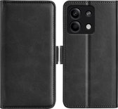 Xiaomi Redmi Note 13 5G Hoesje - MobyDefend Luxe Wallet Book Case (Sluiting Zijkant) - Zwart - GSM Hoesje - Telefoonhoesje Geschikt Voor Xiaomi Redmi Note 13 5G