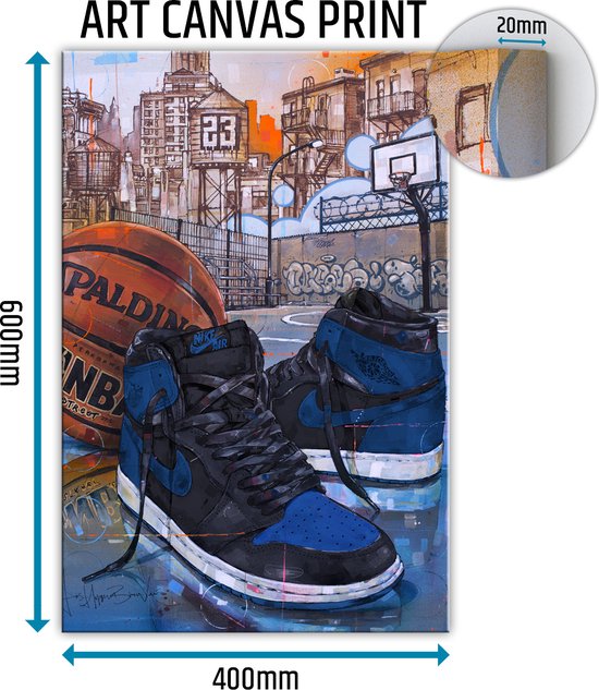 Sneaker canvas basketball royal blue 40x60 cm