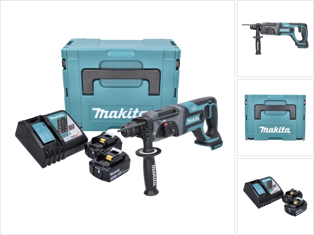 Makita DHR 241 RFJ accuboormachine 18 V 2,0 J SDS plus + 2x accu 3,0 Ah + oplader + Makpac
