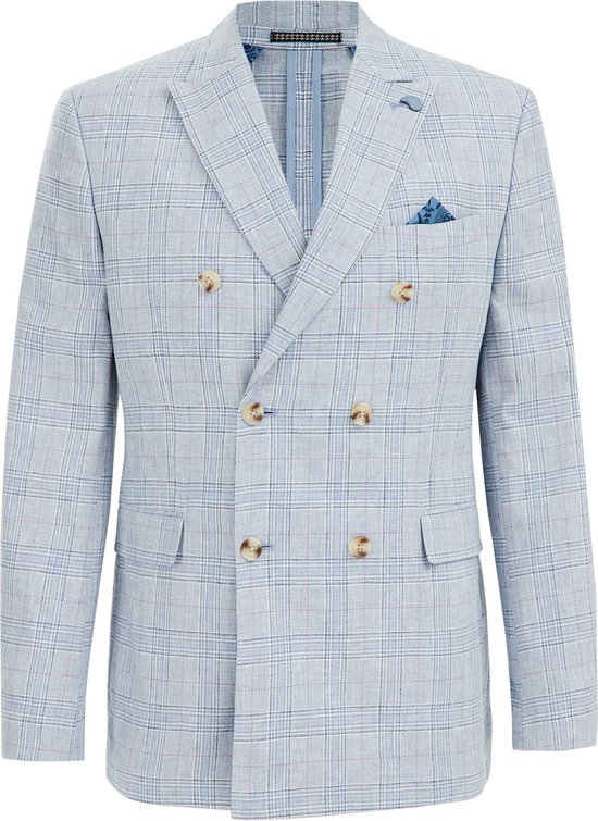 WE Fashion Heren slim fit blazer met ruitdessin