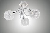 Trango 3-vlam plafondlamp chroomlook serie 1002-38 *AMELIA* incl. 3x G9 LED lampen 3.000K warm witte lichtkleur Badkamerlamp, gangverlichting, keukenlamp, LED plafondlamp, kroonluchter