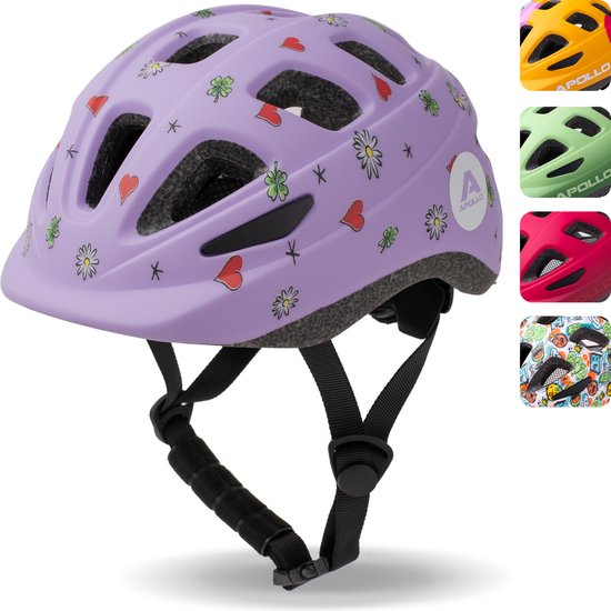 Foto: Apollo kinder fietshelm helm voor kinderen tieners multisport helm fietshelm voor meisjes fietshelm voor jongens kinderhelm vanaf 3 jaar verstelbare kinderhelm