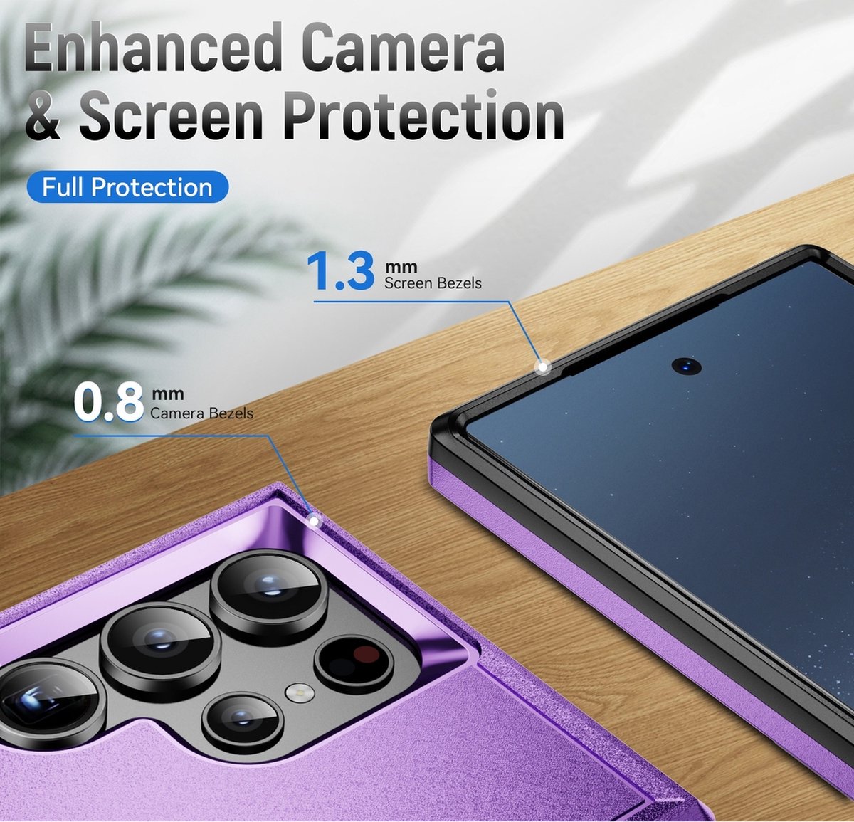 Mobigear Hoesje geschikt voor Samsung Galaxy S24 Ultra Telefoonhoesje Hardcase | Mobigear Heavy Armor Backcover Shockproof | Schokbestendig Galaxy S24 Ultra Telefoonhoesje | Anti Shock Proof - Paars