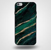 Smartphonica Telefoonhoesje voor iPhone 6/6s Plus met marmer opdruk - TPU backcover case marble design - Groen Goud / Back Cover geschikt voor Apple iPhone 6/6s Plus