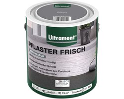 Ultrament Paving Fresh Concrete Stain - Grijs, 2,5 liter: Gemakkelijk aan te brengen, UV- en weerbestendig, sneldrogend, ideaal voor buitenruimtes en absorberende betontegels.