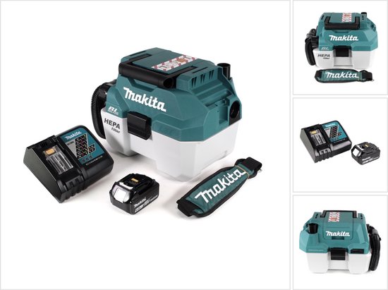 Makita DVC 750 LRG1X3 accu stofzuiger nat- en droogzuiger 18 V draagbaar + 1x 6,0 Ah accu en oplader - zonder accessoires